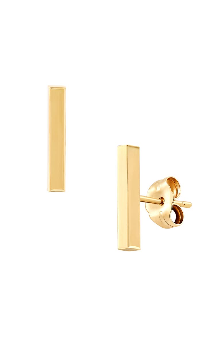 Frankie & Zoe 14K Gold Bar Stud Earrings, Main, color, 
