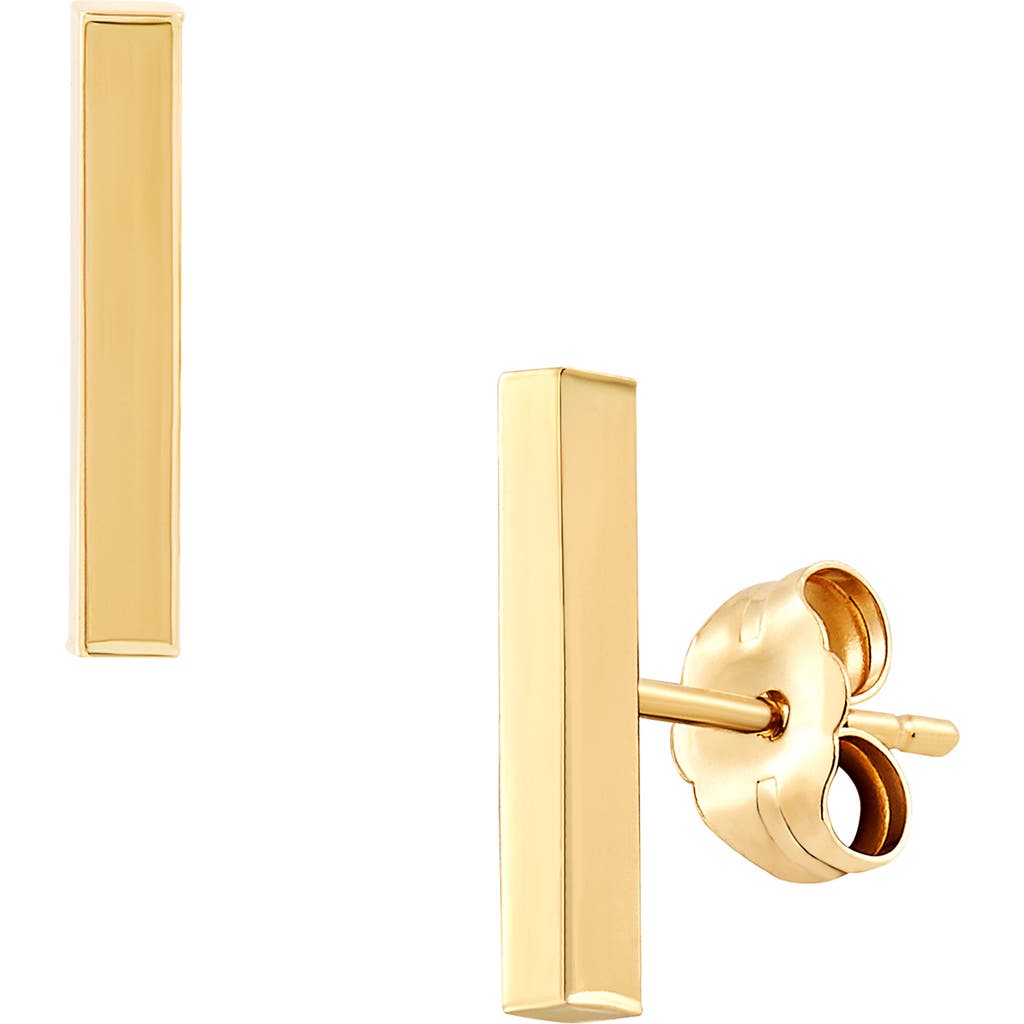 Frankie & Zoe 14k Gold Bar Stud Earrings In Yellow Gold