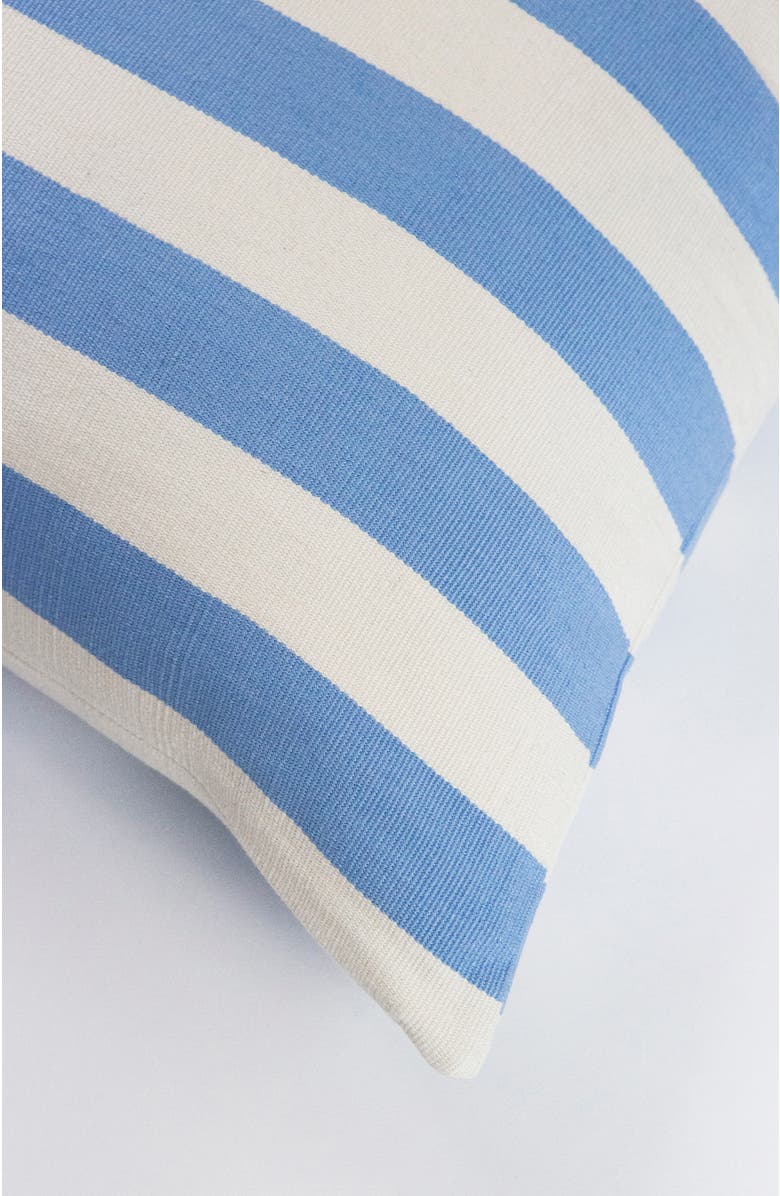 Archive New York Cabana Stripe Handwoven Cotton Throw Pillow, Alternate, color, Blue