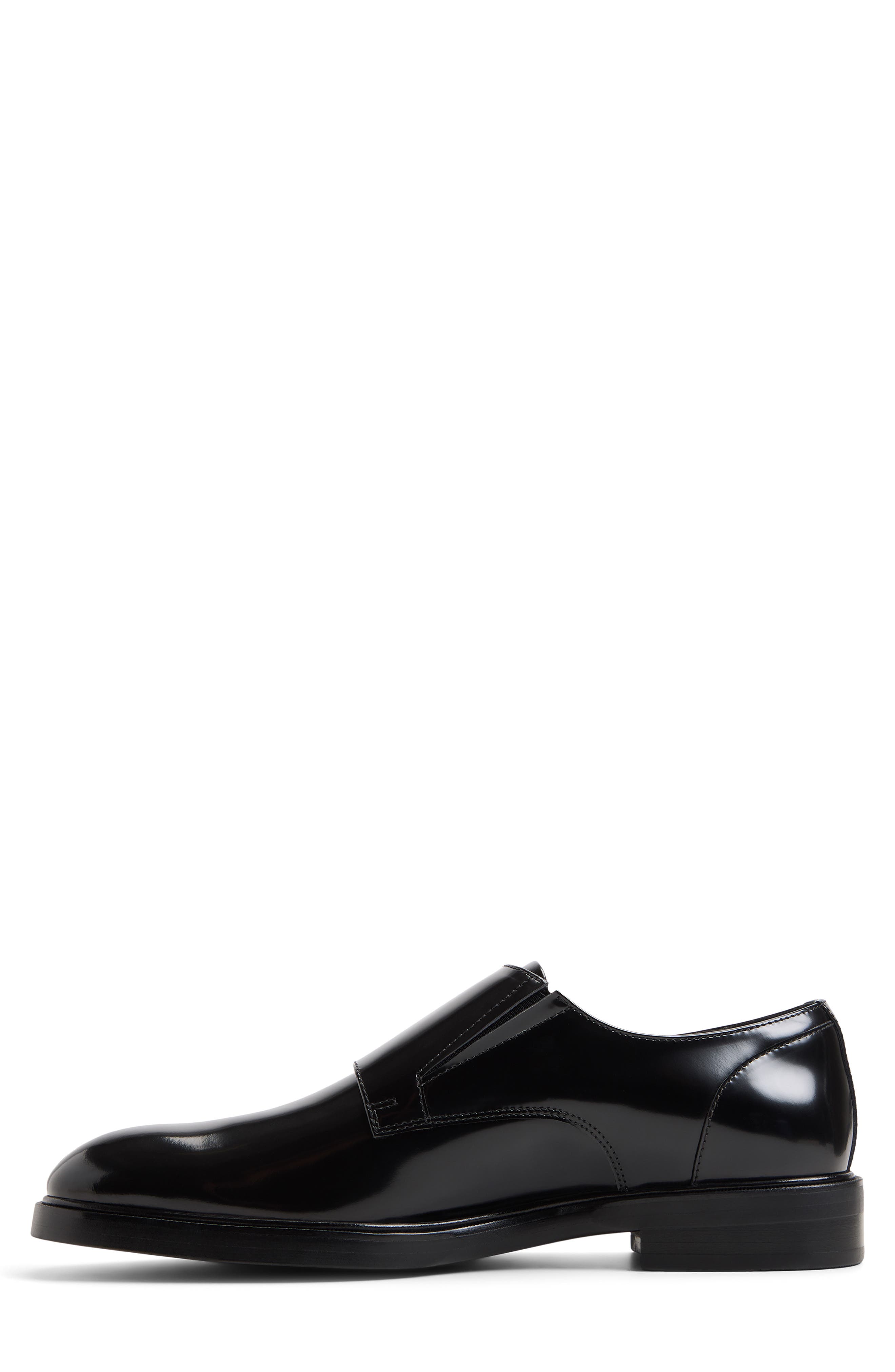 Lowry Leather Double Monk Strap Shoe, Alternate, color, BLACK