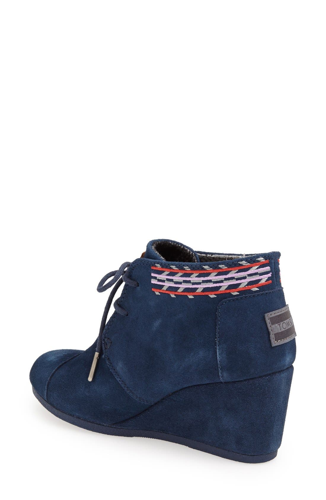'Desert' Suede Wedge Bootie, Alternate, color, NAVY