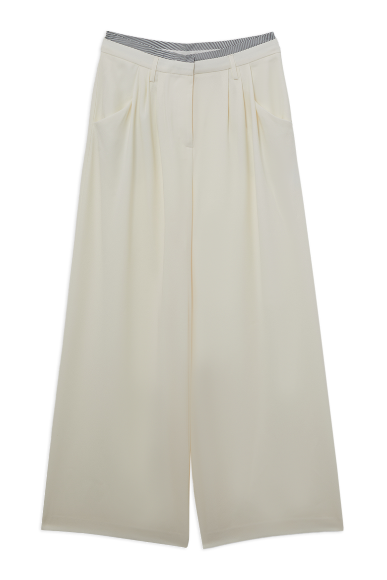Pleat Detail Wide Leg Pants, Alternate, color, Ivory