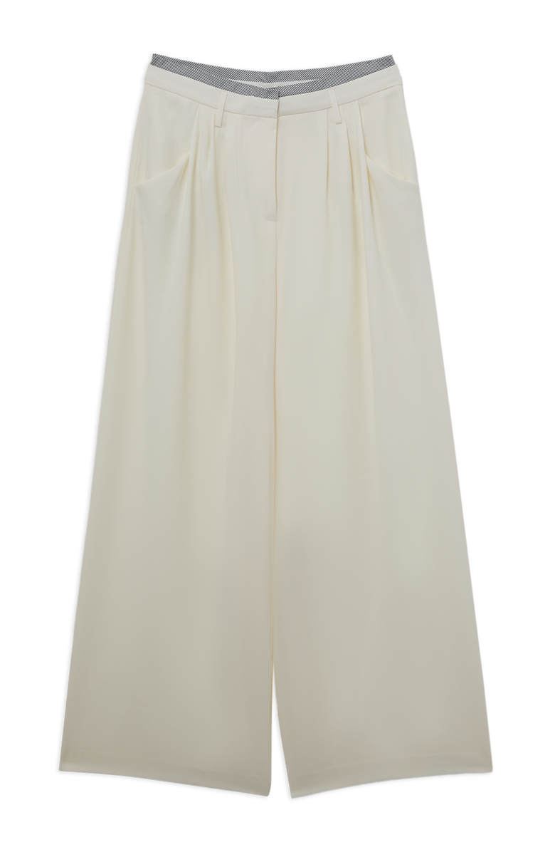 Karen Millen Pleat Detail Wide Leg Pants, Alternate, color, Ivory