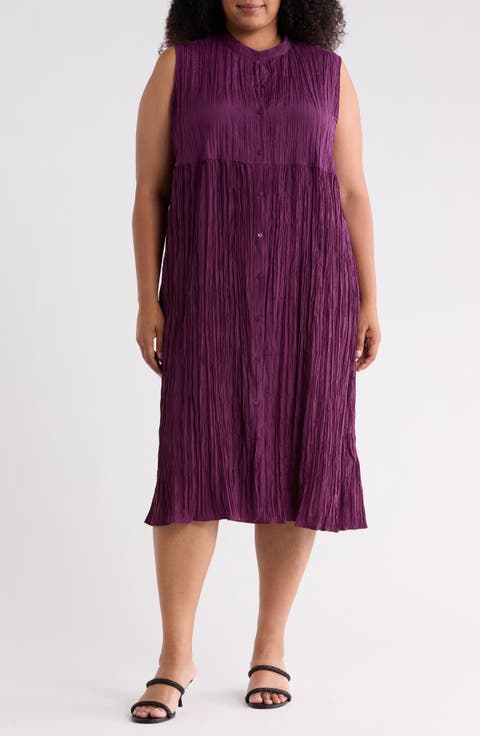 Sleeveless Silk Midi Shirtdress
