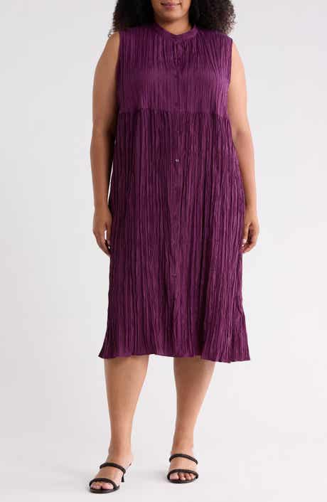 Eileen Fisher Sleeveless Silk Midi Shirtdress