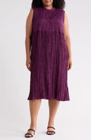 Eileen Fisher Sleeveless Silk Midi Shirtdress