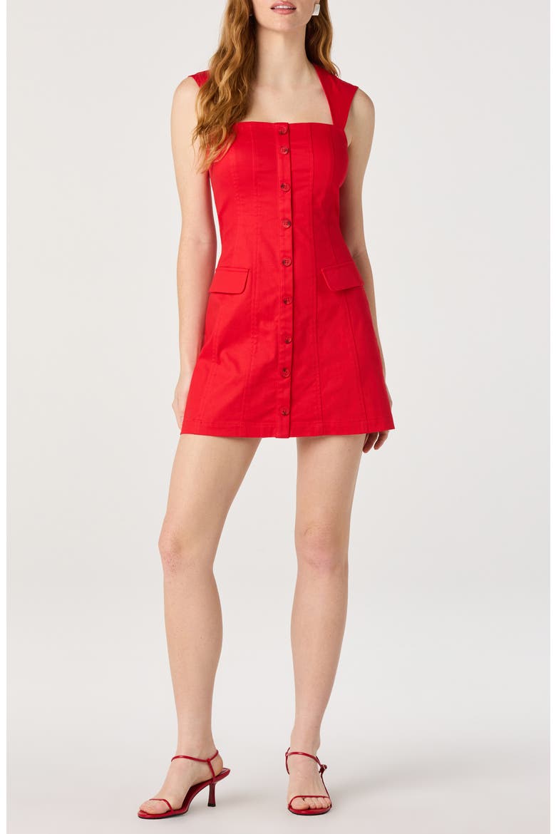 button front cotton dress Kristin Down The classic button ASTR Women's Button Front Stretch
