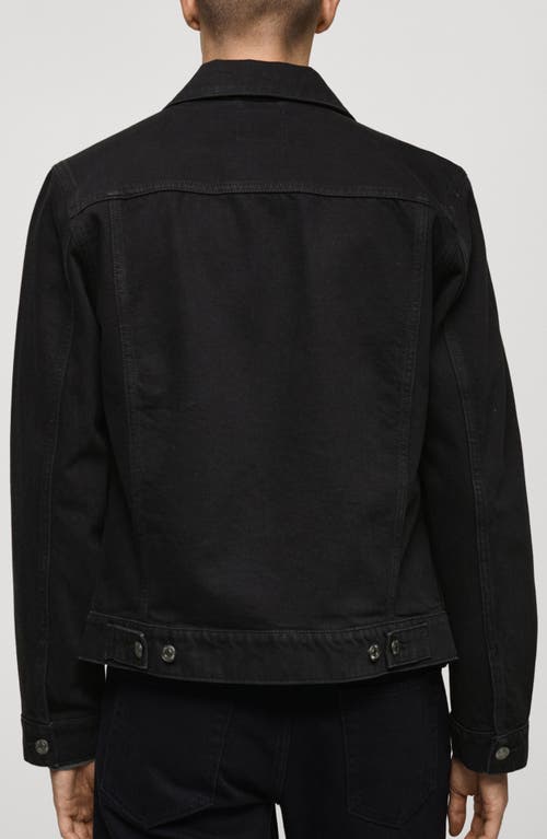Mango Denim Jacket In Black