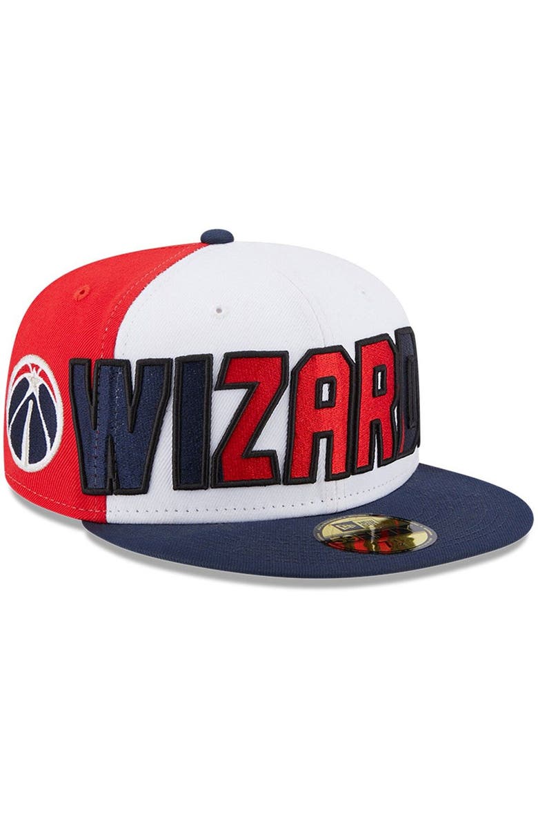 New Era Men's New Era  White/Navy Washington Wizards Back Half 9FIFTY Fitted Hat, Main, color, 