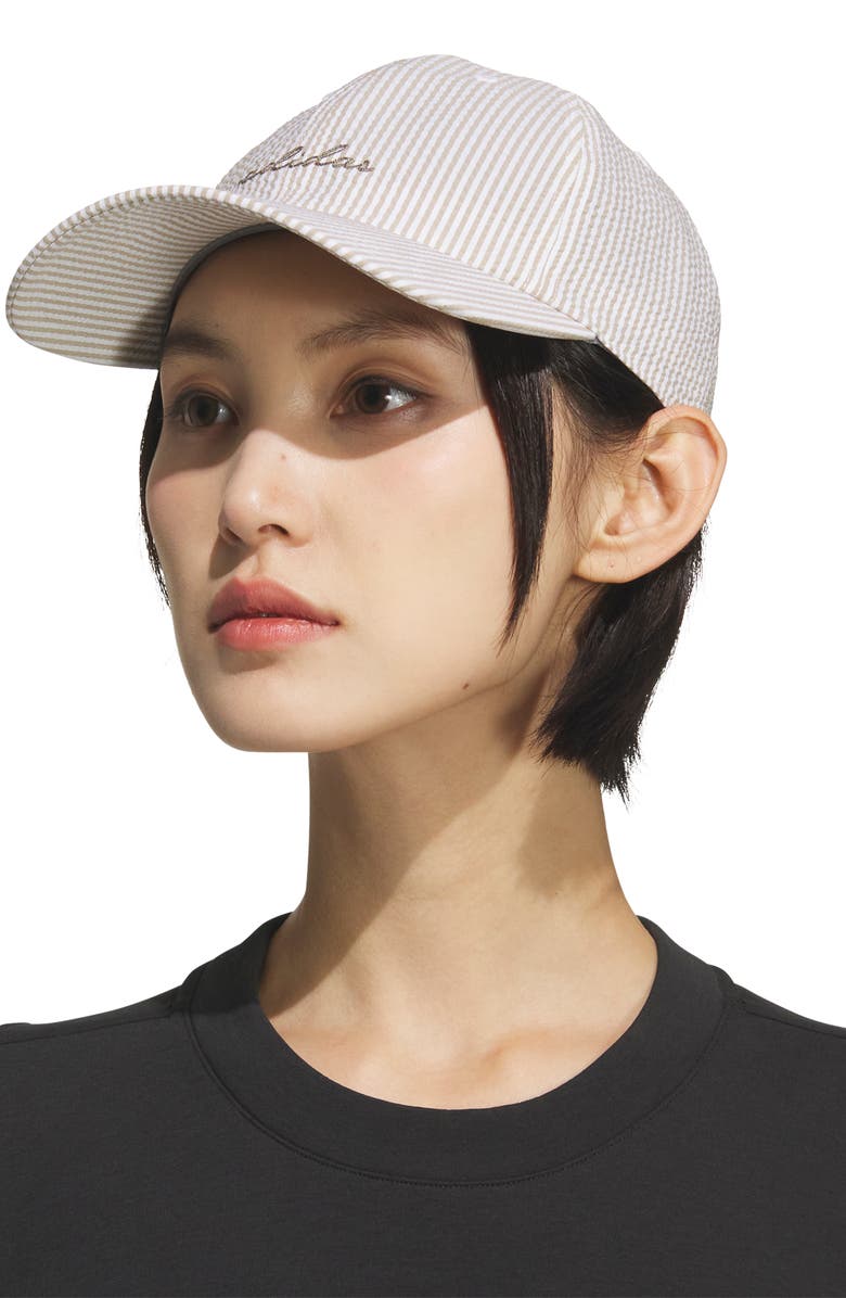 adidas Seersucker Baseball Cap, Alternate, color, Wonder Cargo Khaki/ Clay Grey