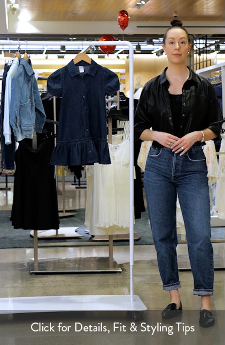 Kids' Chambray Puff Sleeve Tiered Dress, sales video thumbnail