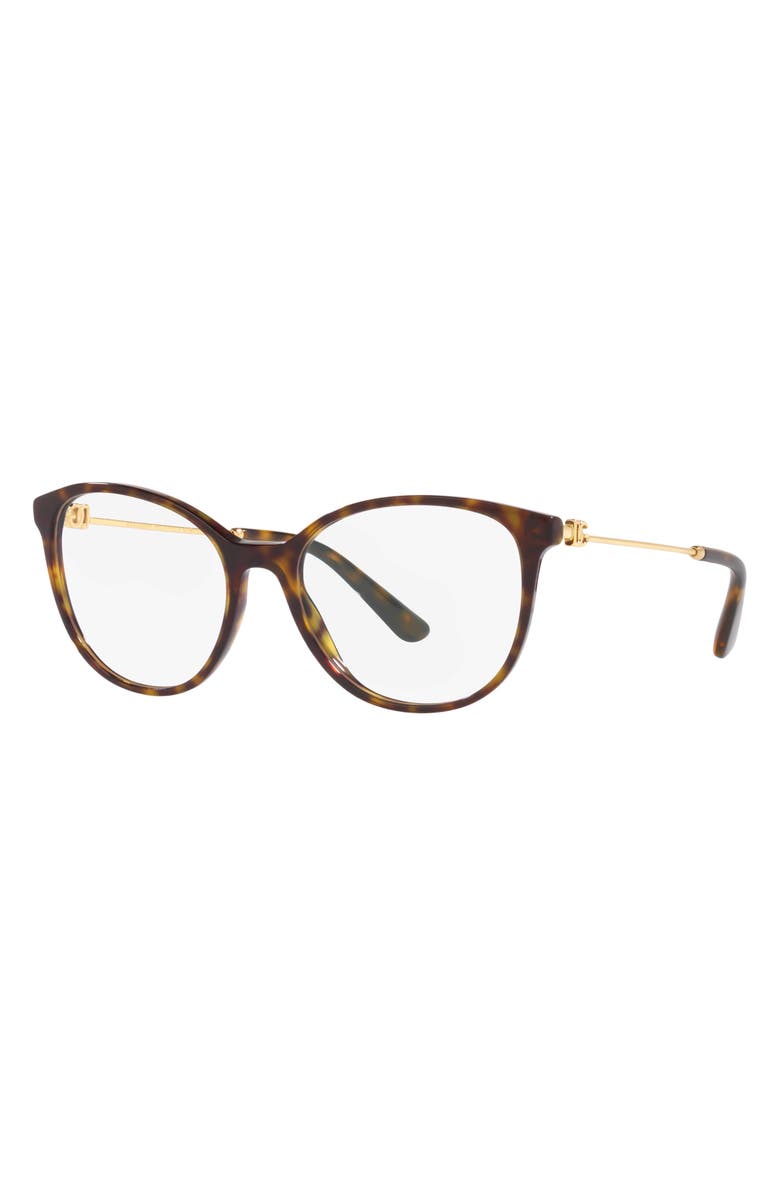 Dolce&Gabbana 52mm Butterfly Optical Glasses, Alternate, color, Havana