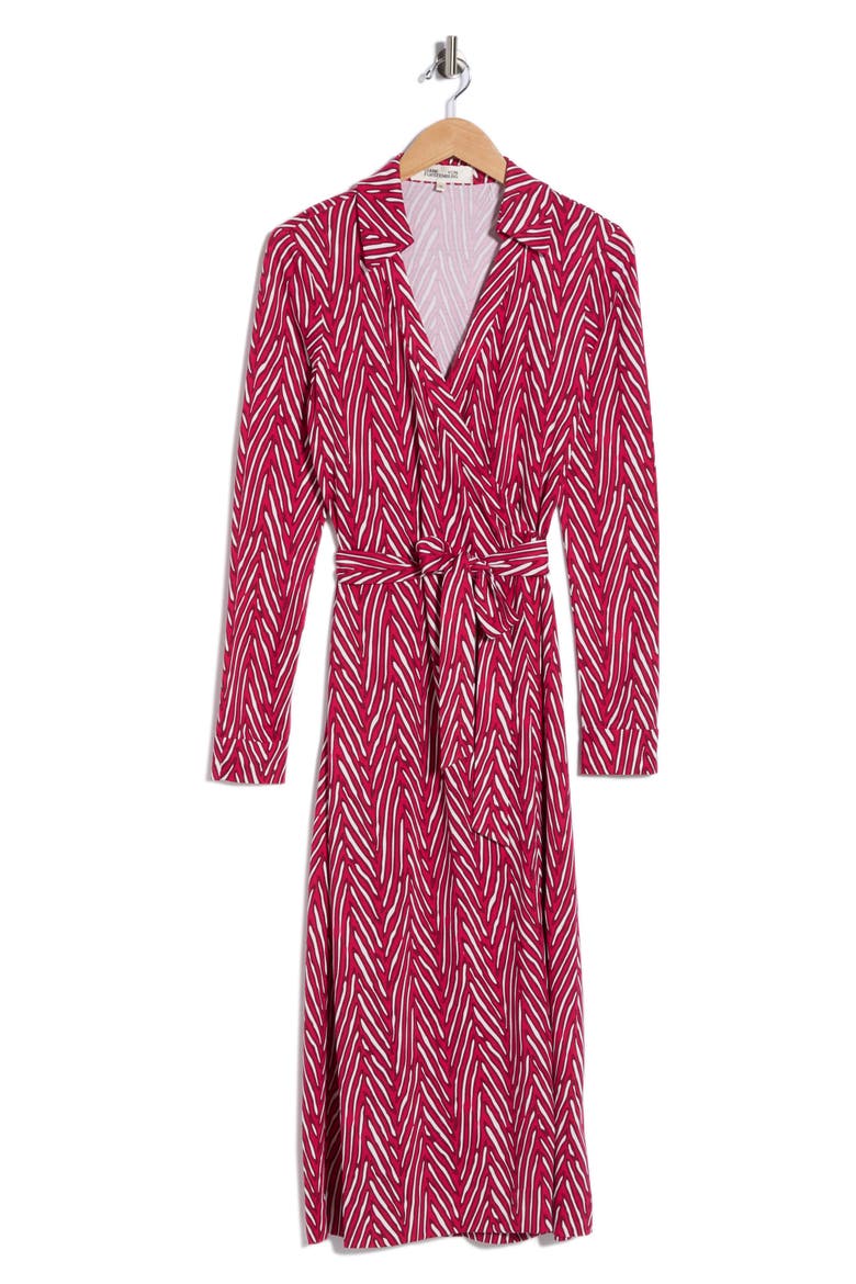Abigail Long Sleeve Wrap Dress, Alternate, color, PIAZZA TIGER MINI BEET PINK