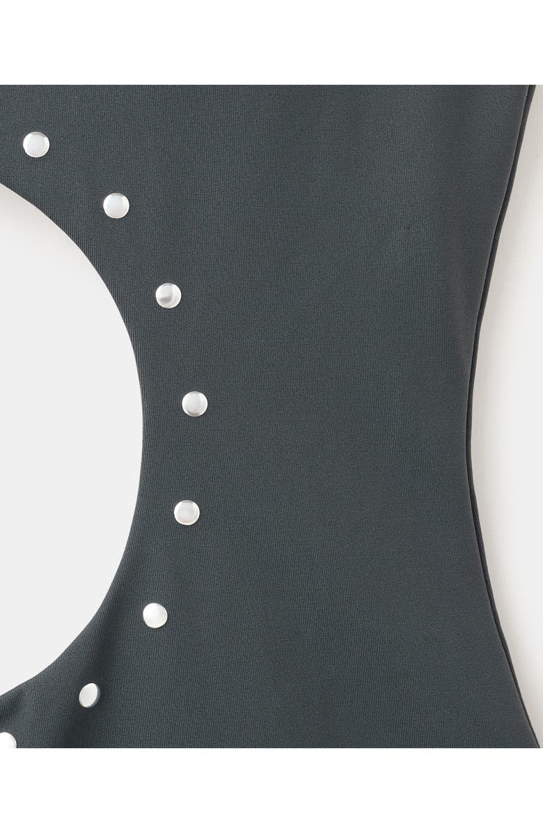 MANGO TEEN Studded Asymmetrical Cutout One Piece Swimsuit, Alternate, color,