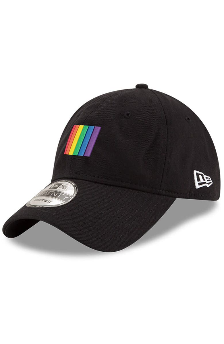 New Era Men's New Era Black NASCAR Icon Pride 9TWENTY Adjustable Hat, Main, color, 
