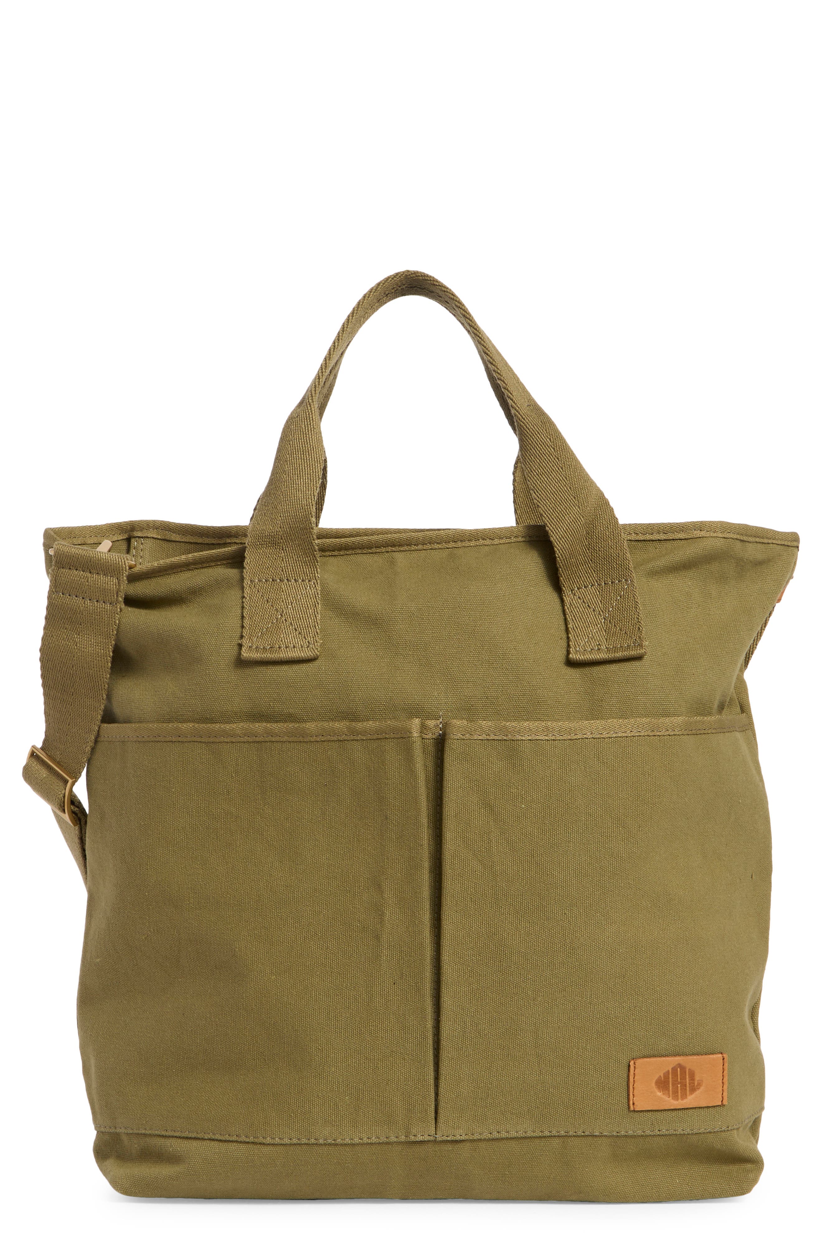 New Amsterdam Leatherworks Ayla Canvas Tote Bag, Main, color, Olive