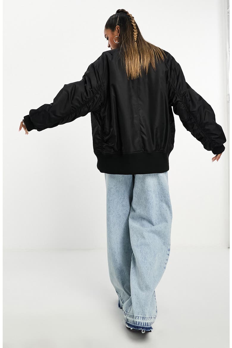 Oversize Bomber Jacket, Alternate, color, BLACK