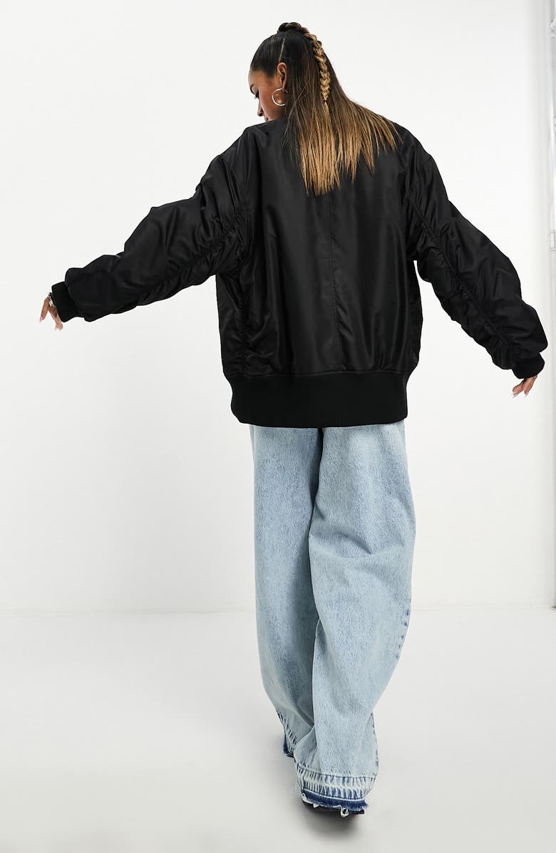 ASOS DESIGN Oversize Bomber Jacket, Alternate, color,
