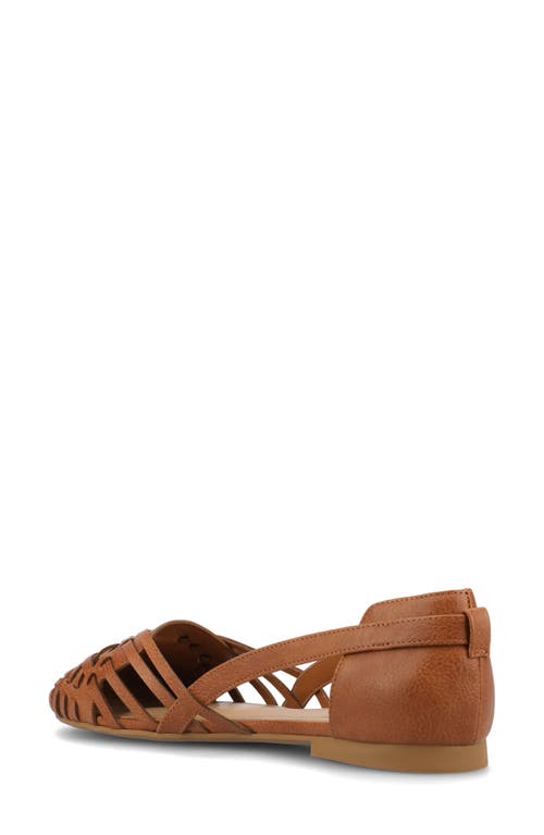 Journee Collection Journee Ekko Weave Flat In Cognac