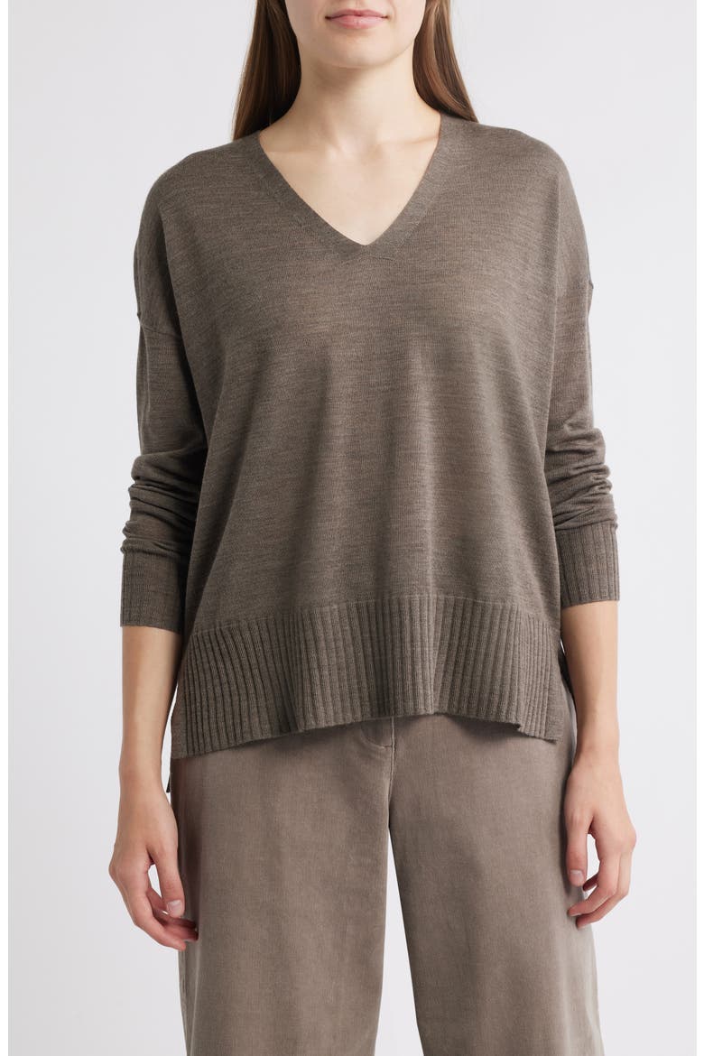 Boxy Merino Wool Sweater, Main, color, LIGHT WREN