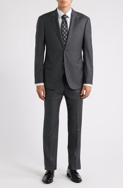 Charcoal Windowpane Virgin Wool Suit