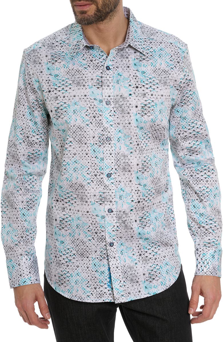 Robert Graham Hendriks Classic Fit Floral Cotton Button-Up Shirt, Main, color,
