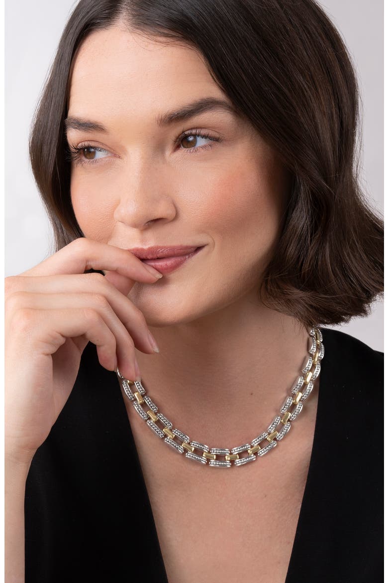 High Bar Link Collar Necklace, Alternate, color, TWO-TONE