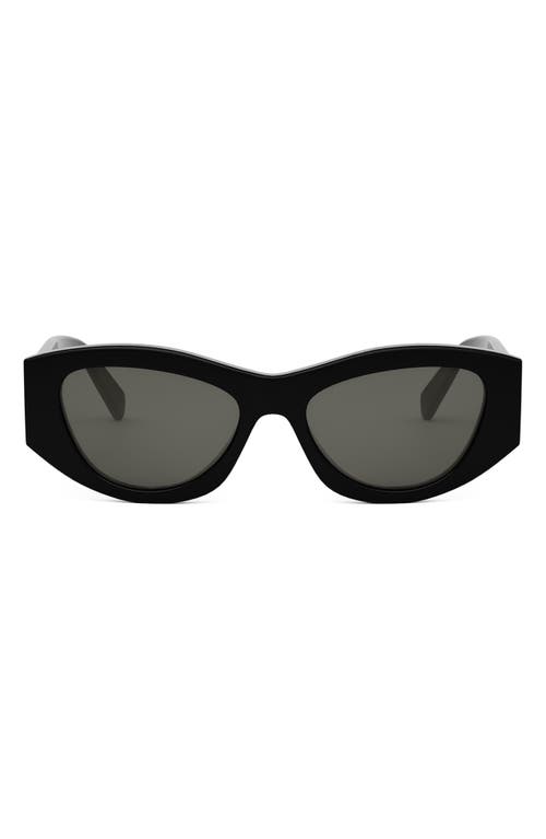 Celine Triomphe 55mm Rectangular Sunglasses In Black