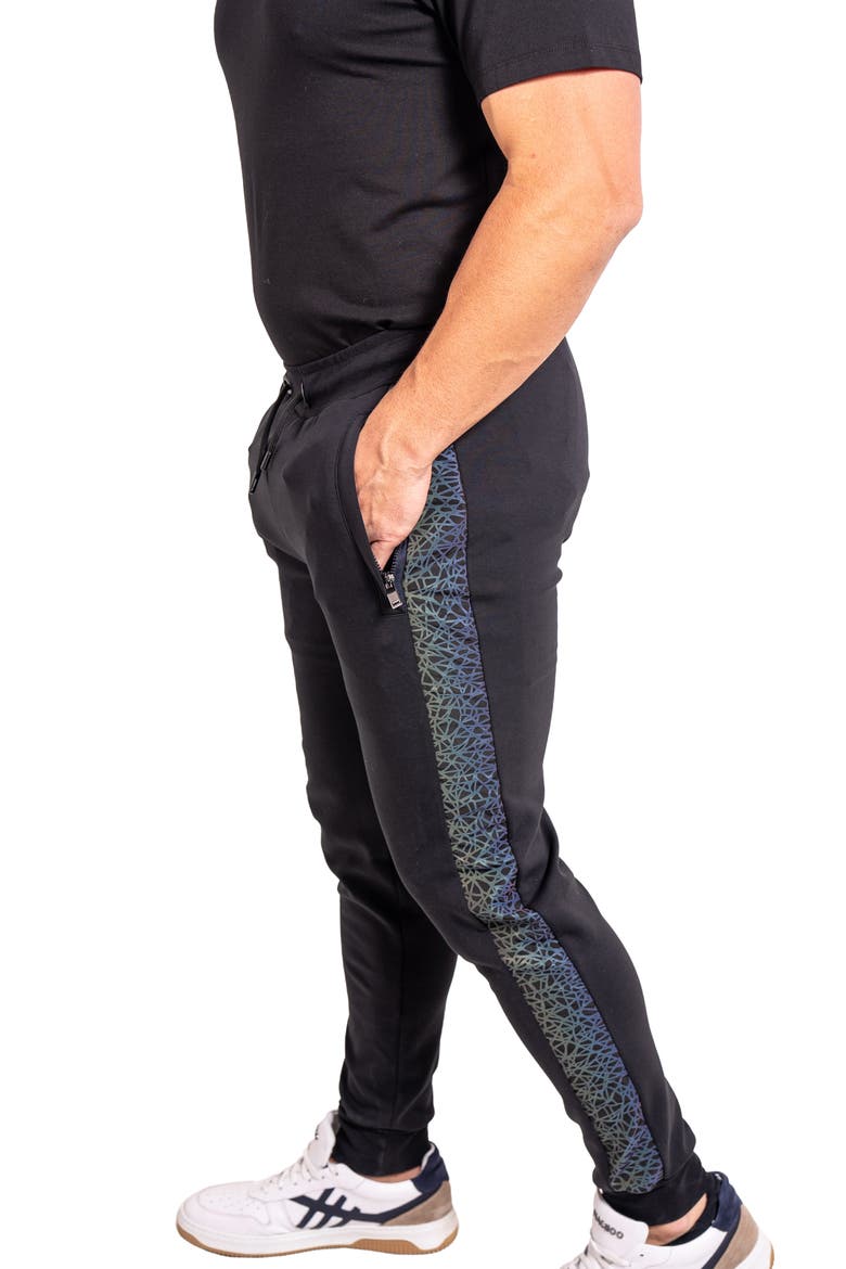 Ascension Side Stripe Cotton Blend Joggers, Alternate, color, BLACK
