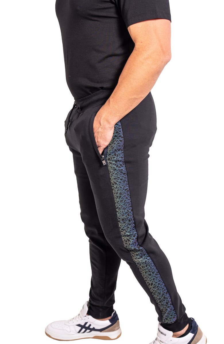 Maceoo Ascension Side Stripe Cotton Blend Joggers, Alternate, color, Black