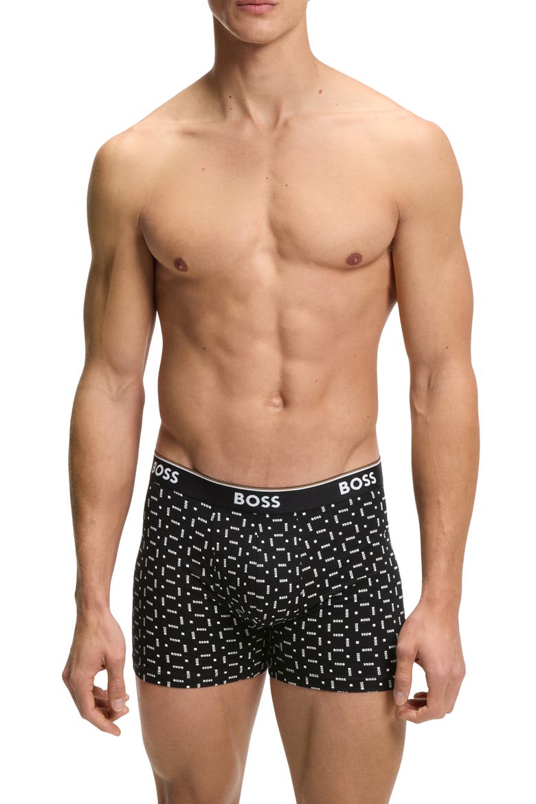 3-Pack Power Stretch Cotton Boxer Briefs, Main, color, BLACK