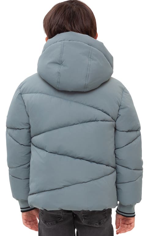 Rokka&rolla Kids' Cozy Grid Puffer Jacket In Gray
