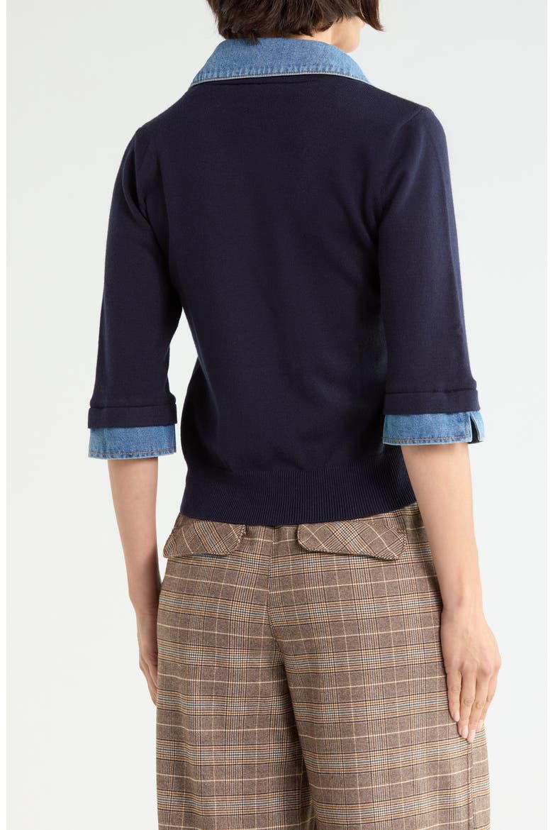 Denim Trim Argyle Sweater, Alternate, color, NAVY MULTI