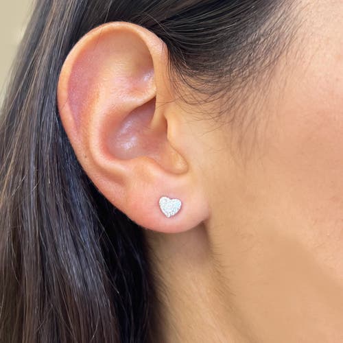 The Lovery Fine Jewelry Pave Diamond Heart Stud Earrings In Gold