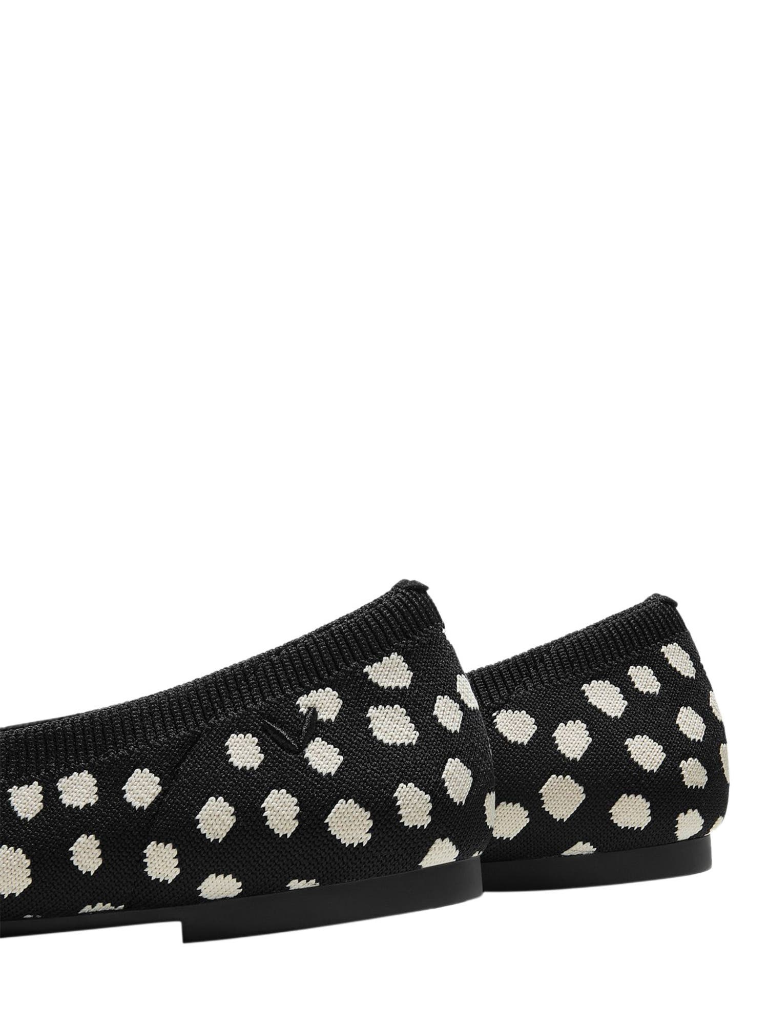 Claire Round-Toe Flats, Alternate, color, Black Ivory Dots