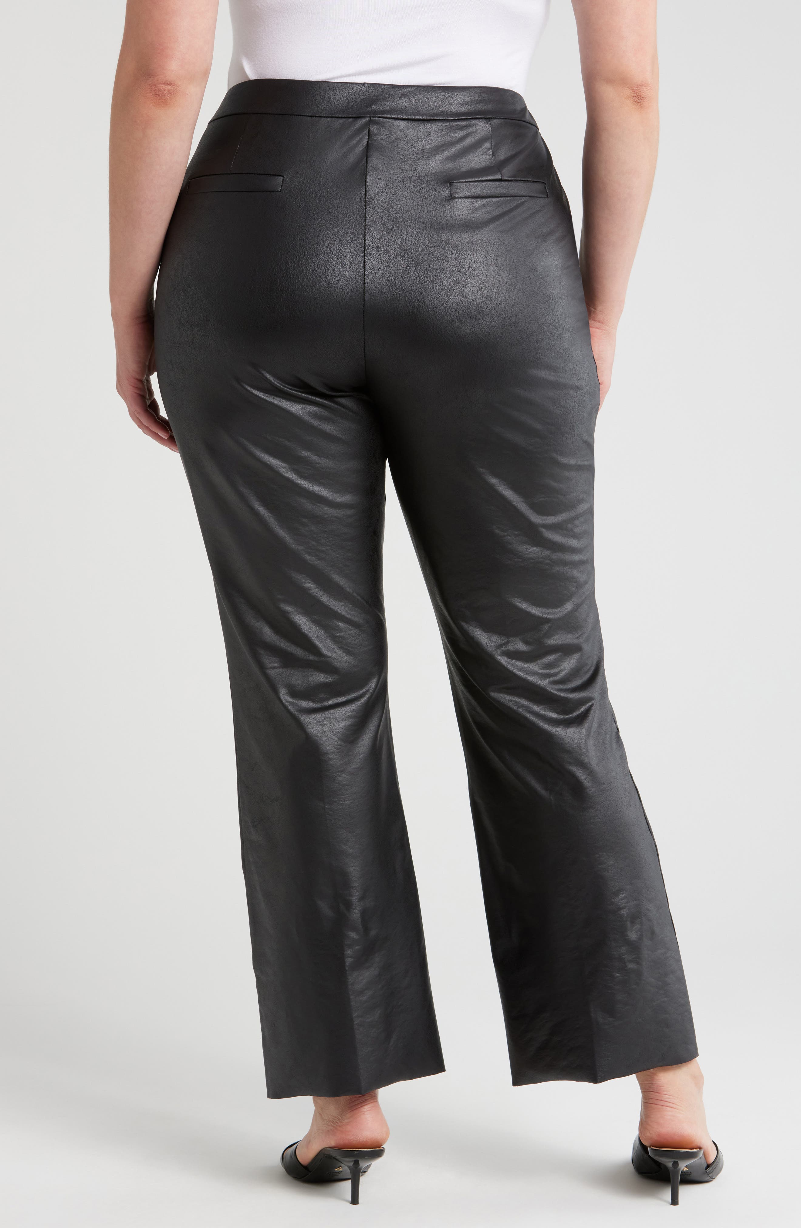 Elysse Foiled Stretch Faux Leather Pants - image 2