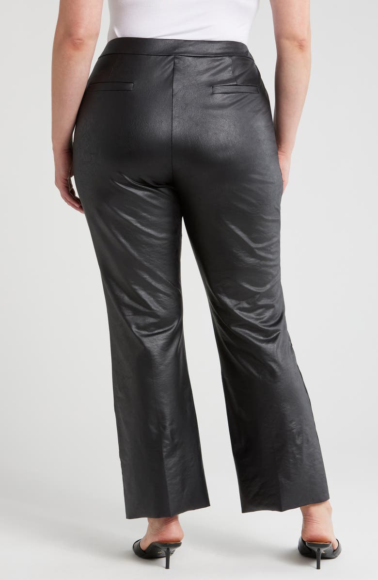 Lysse Elysse Foiled Stretch Faux Leather Pants, Alternate, color, Black