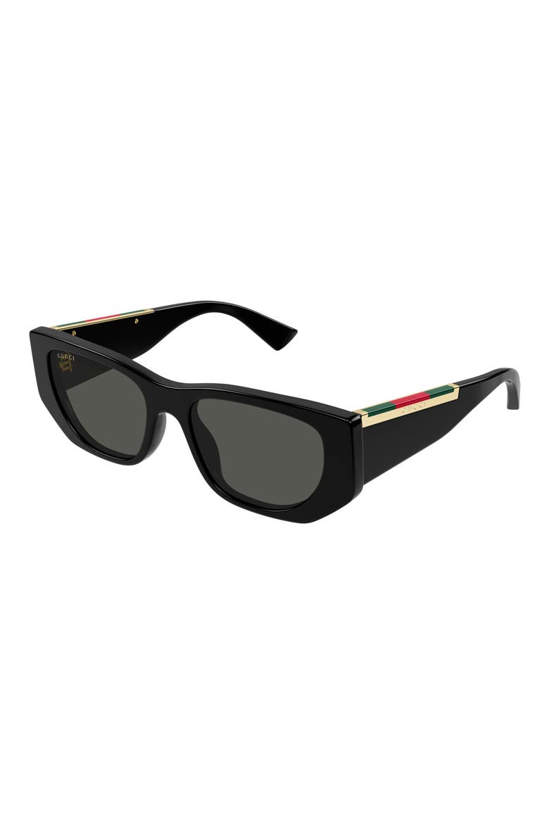53mm Cat Eye Sunglasses, Alternate, color, BLACK