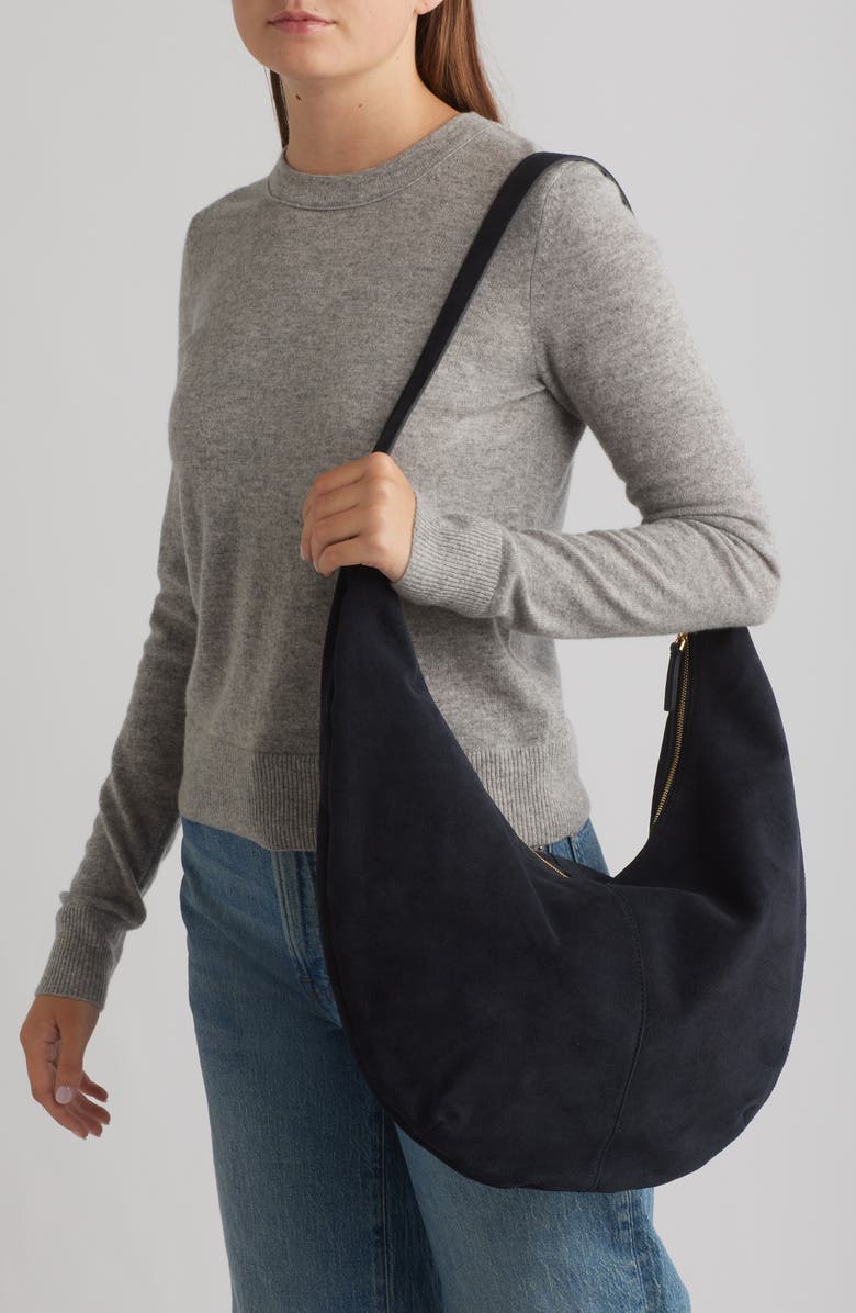 Madewell The Essential Curve Shoulder Bag, Alternate, color, Deep Indigo