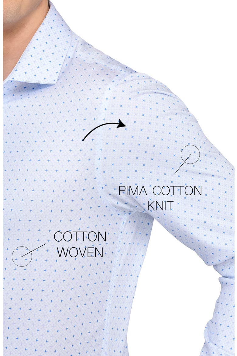 Slim Fit Metro Diamond Reworked Dress Shirt, Alternate, color, WHITE/ BLUE