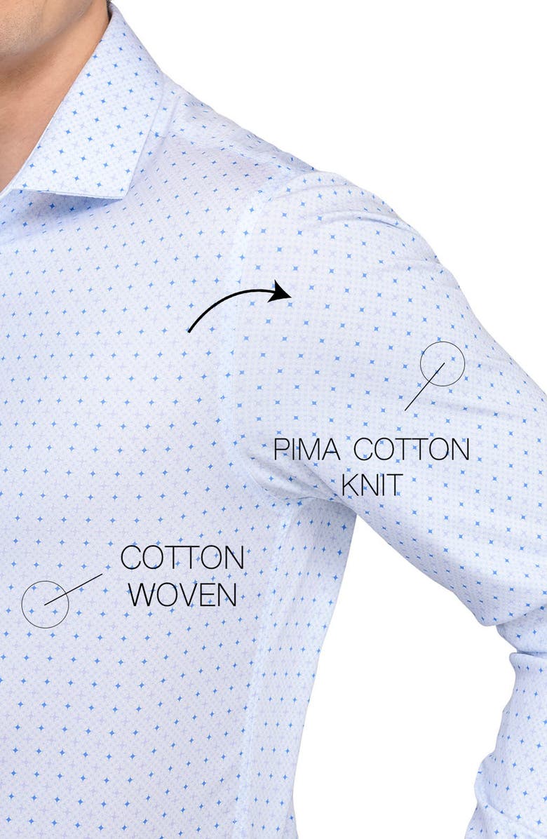 W.R.K Slim Fit Metro Diamond Reworked Dress Shirt, Alternate, color, White/ Blue