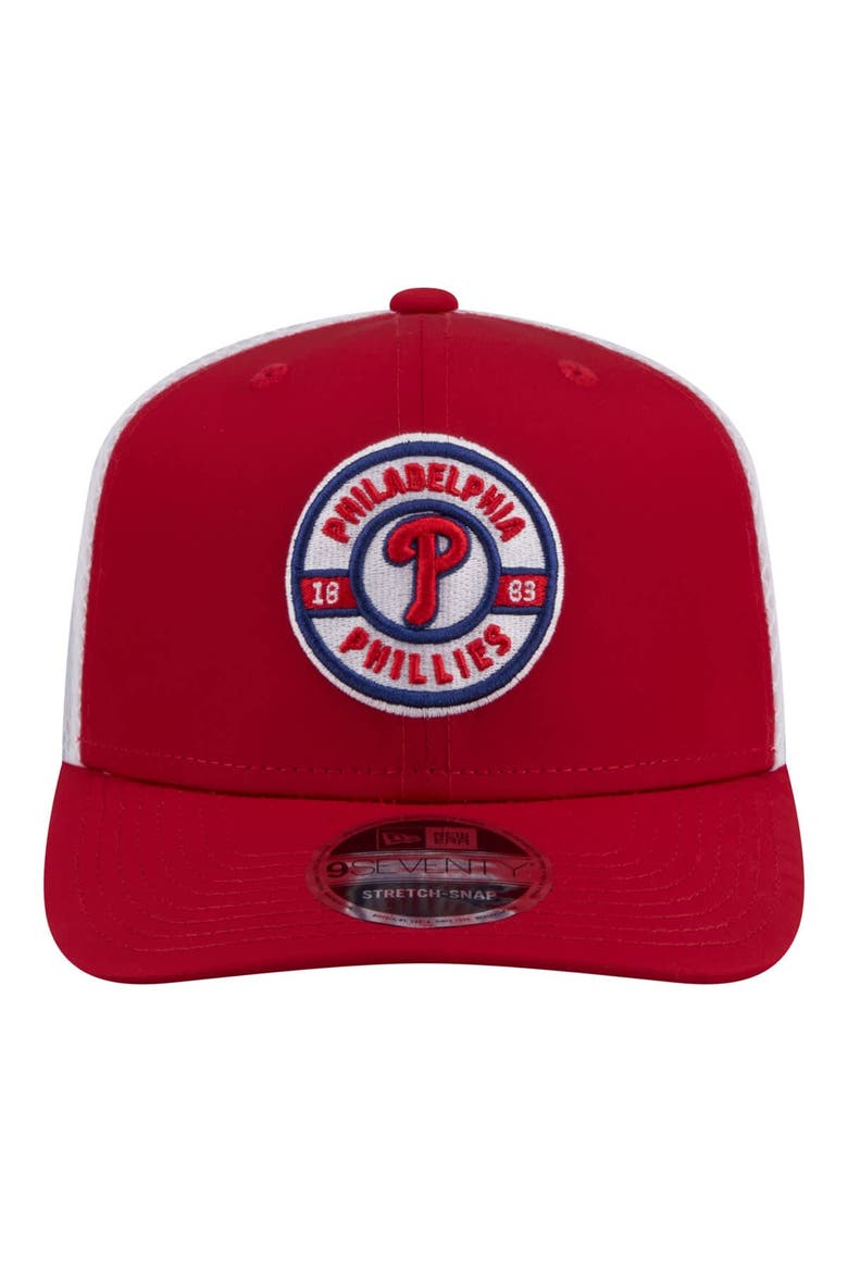Men's New Era  Red Philadelphia Phillies Active 9SEVENTY Adjustable Trucker Hat, Alternate, color, Red