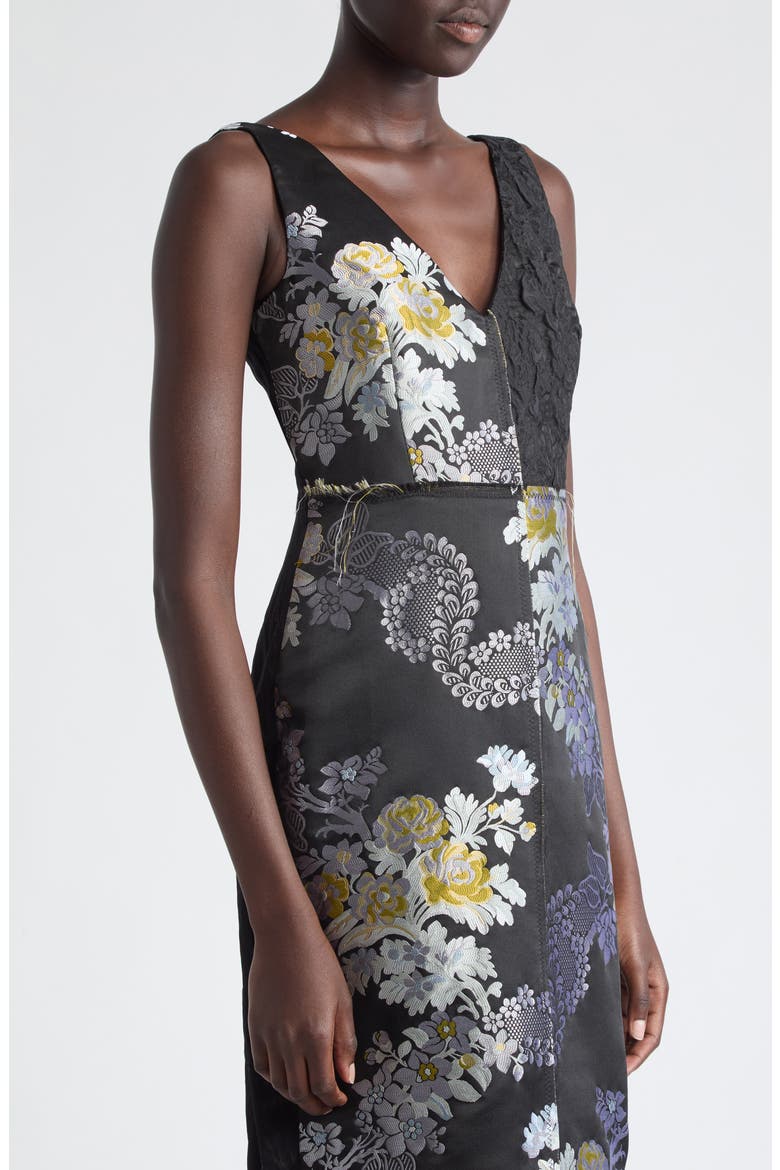 Historic Jacquard Midi Dress, Alternate, color, BLACK/ MULTI