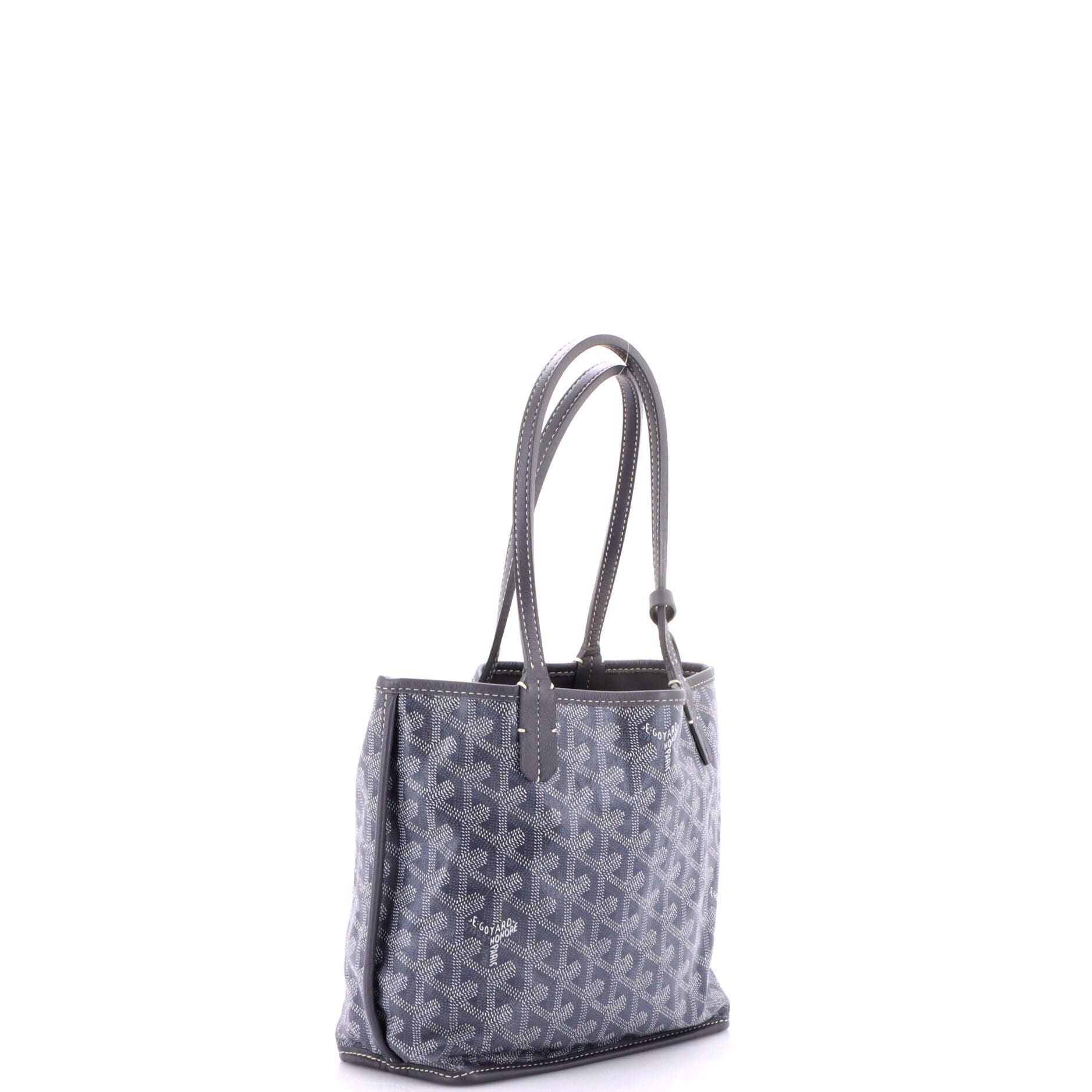 Pre-Owned Goyard Anjou Reversible Tote Coated Canvas Mini, Alternate, color, Gray