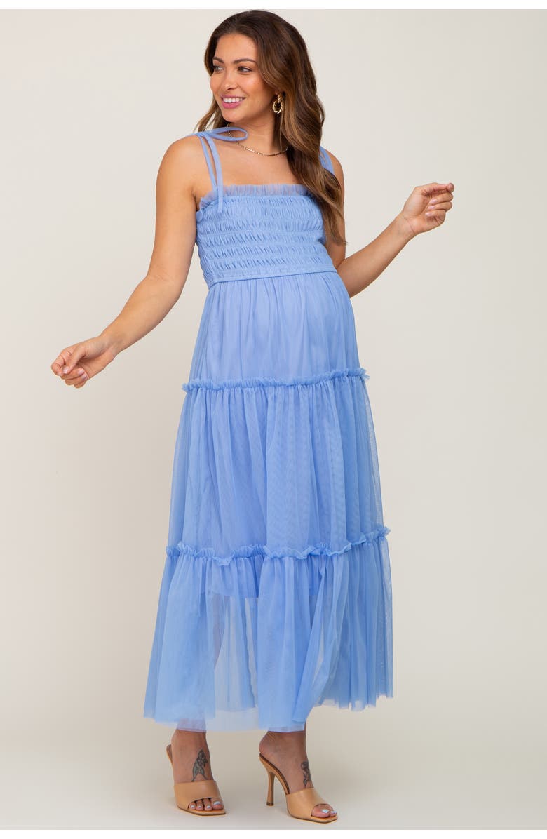 PinkBlush Smocked Mesh Midi Dress, Alternate, color, Light Blue