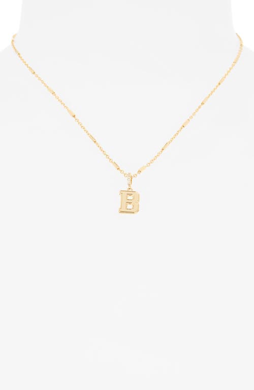 Leith Varsity Font Cubic Zirconia Initial Pendant Necklace In Gold