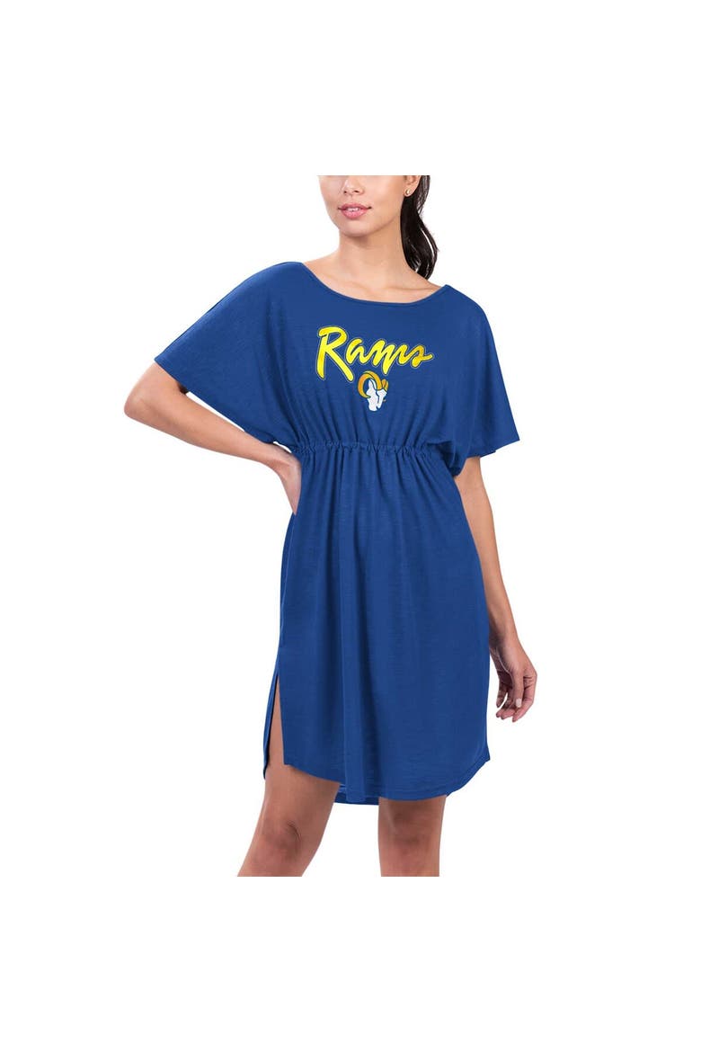 Women's G-III 4Her by Carl Banks Royal Los Angeles Rams Versus Swim Cover-Up, Alternate, color, Royal