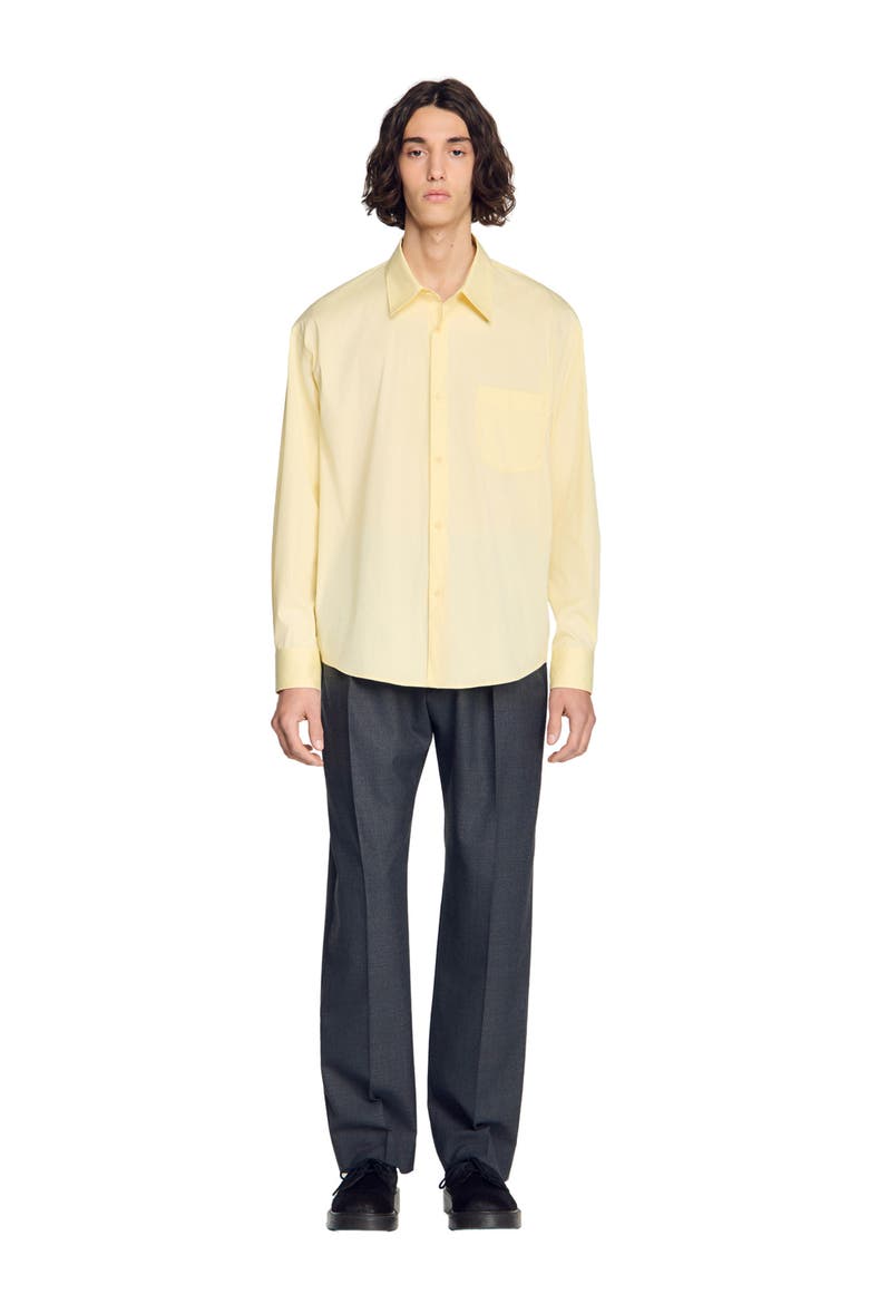 Oversized cotton shirt, Main, color, Souffre