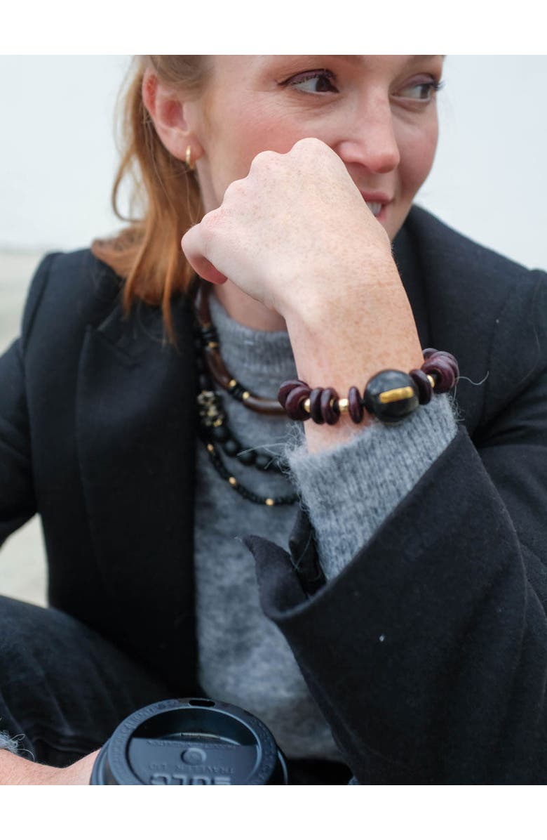 By Lilla Limo Capsule Bracelet Hairtie, Alternate, color, Black And Gold