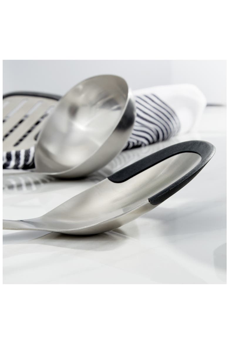 2-Piece Ladle & Serving Spoon Set, Alternate, color, SILVER